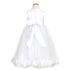 Kids Dream Big Girls White Petal Flower Girl Dress 8-14 - SophiasStyle.com